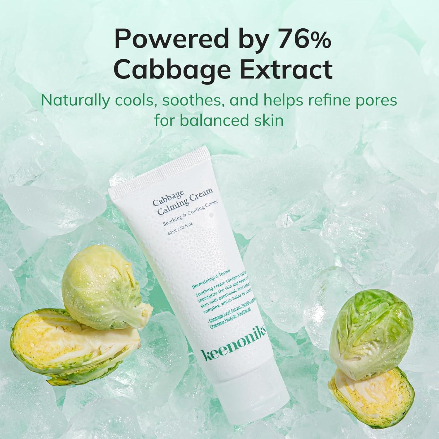 Crema Calmante de Repollo Keenoniks 60ml - Hidratante Piel Sensible