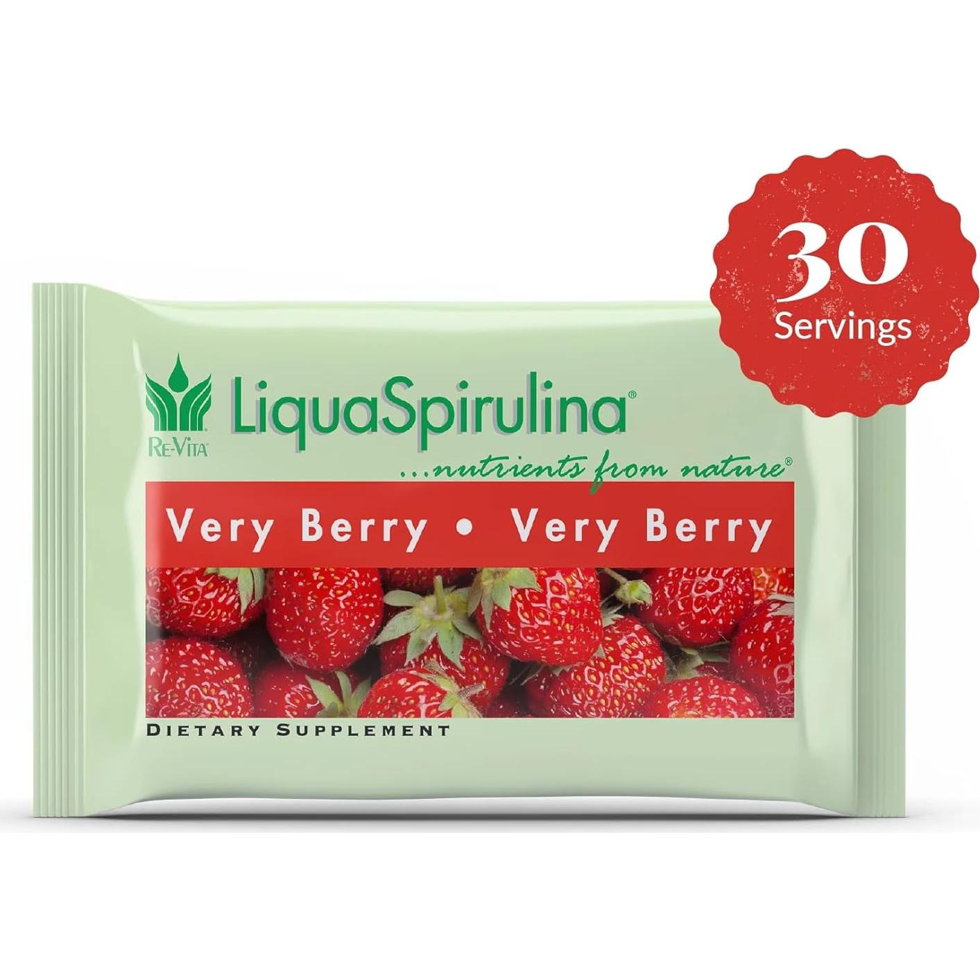Paquete de Spirulina Liqua Very Berry 30 Porciones