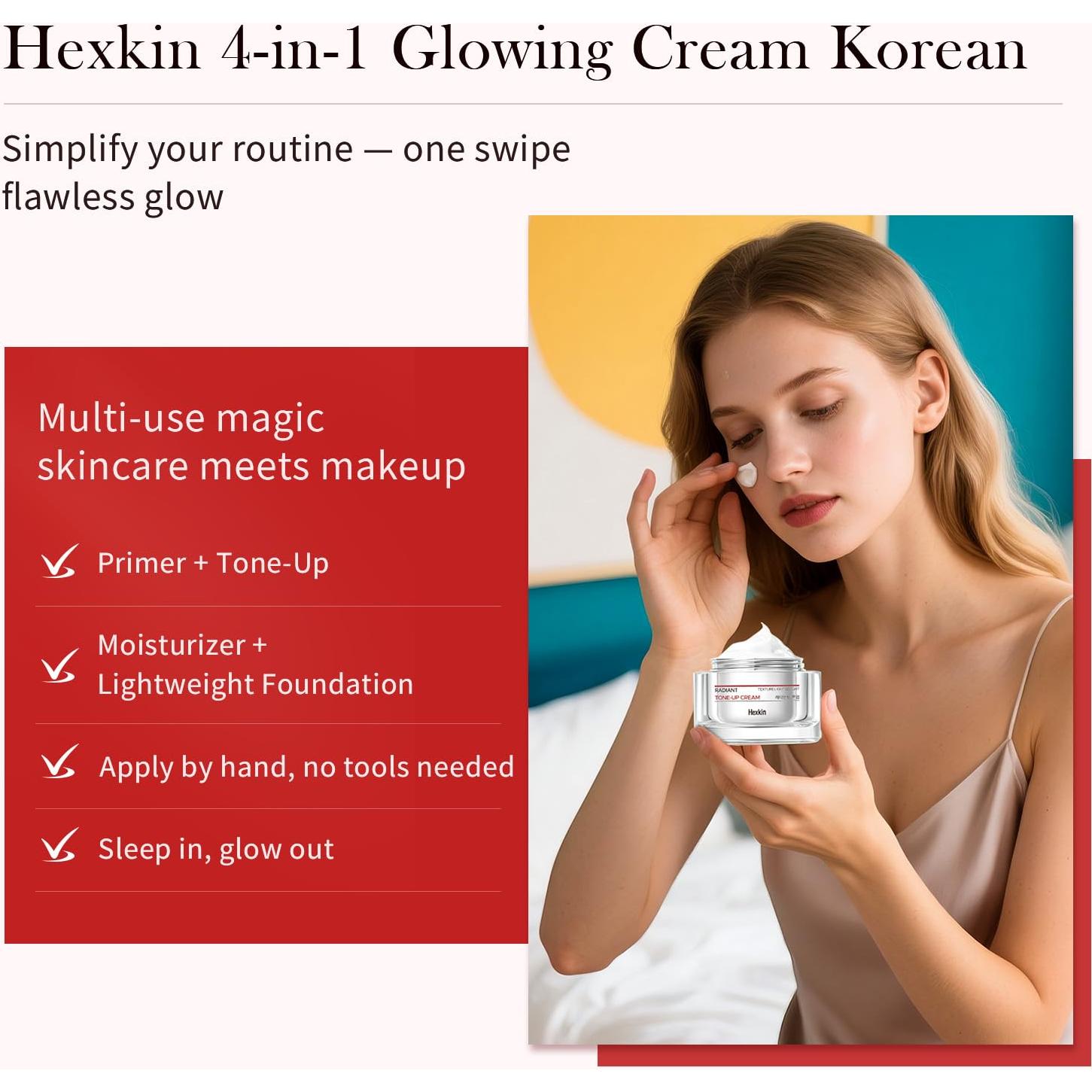 Crema Hidratante Facial Hexkin 40g - Cuidado Coreano Piel Radiante