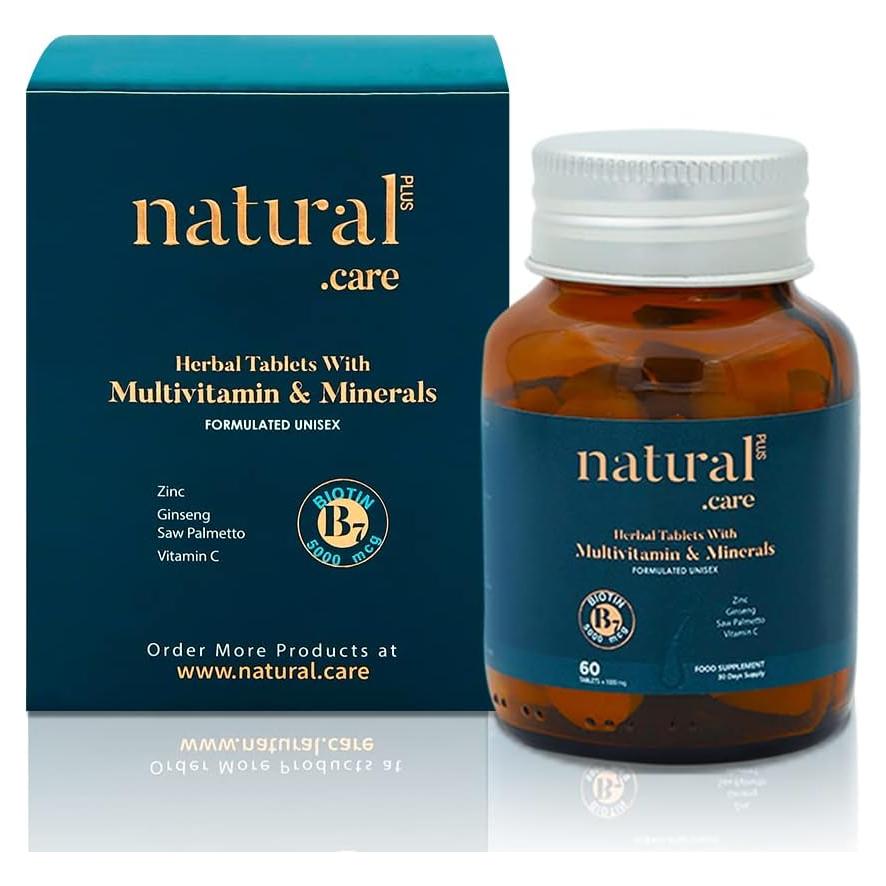 Vitaminas para el Crecimiento del Cabello Natural Care 5000 mcg Biotina
