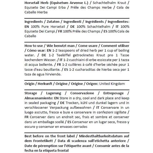 Té Herbal Cola de Caballo Health Embassy 100g - Natural y Libre de OGM