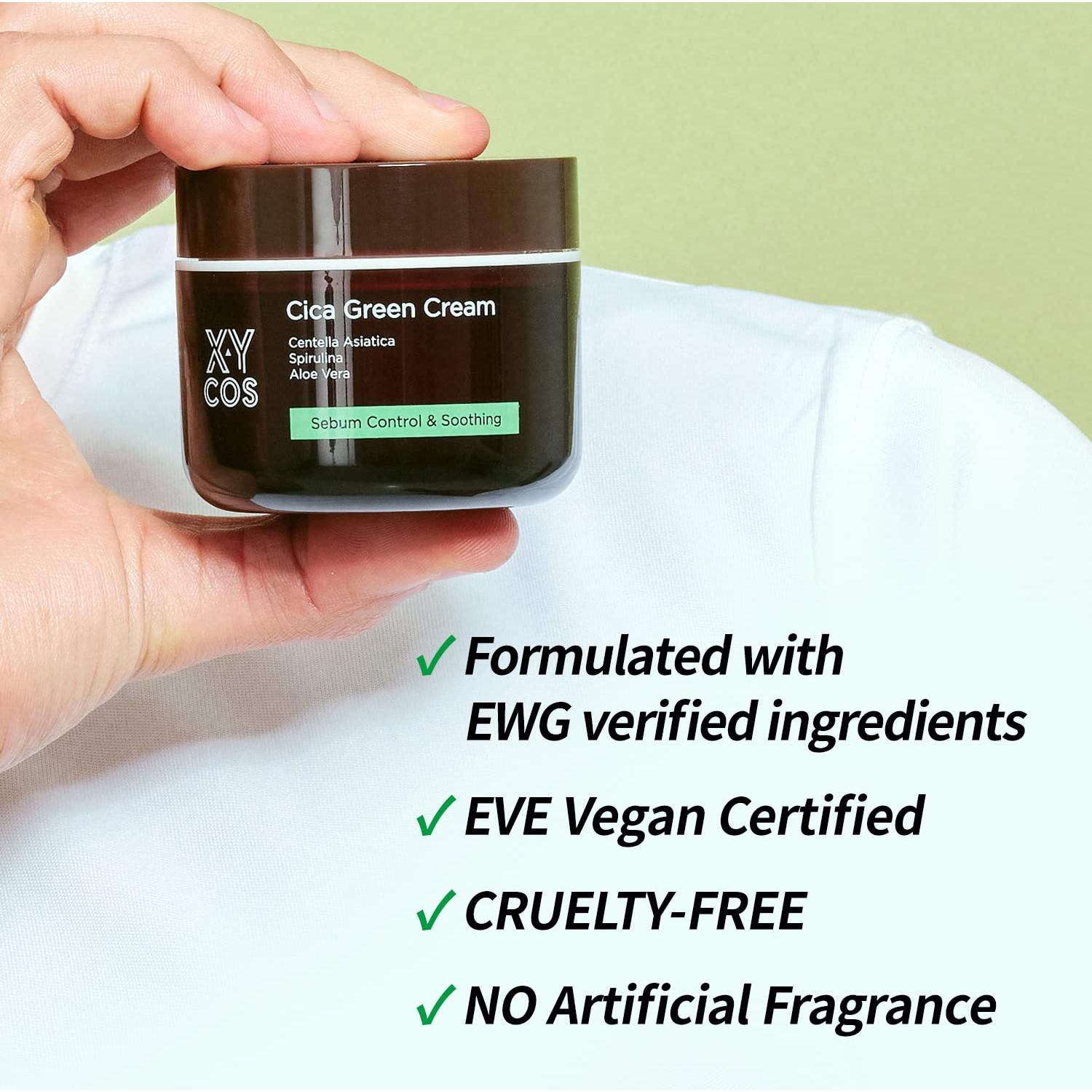 Crema Verde Cica 48g - Vegana y Libre de Crueldad - Piel Sensible