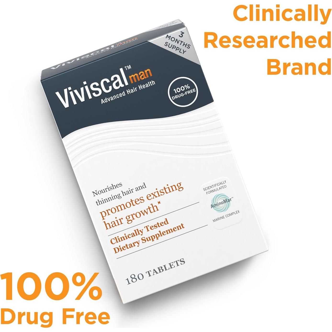 Suplemento Crecimiento Cabello Viviscal Hombre 180 Tabletas