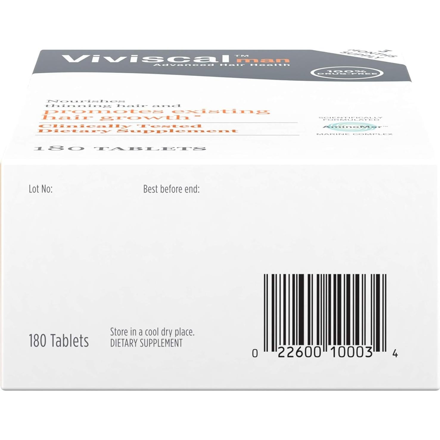 Suplemento Crecimiento Cabello Viviscal Hombre 180 Tabletas