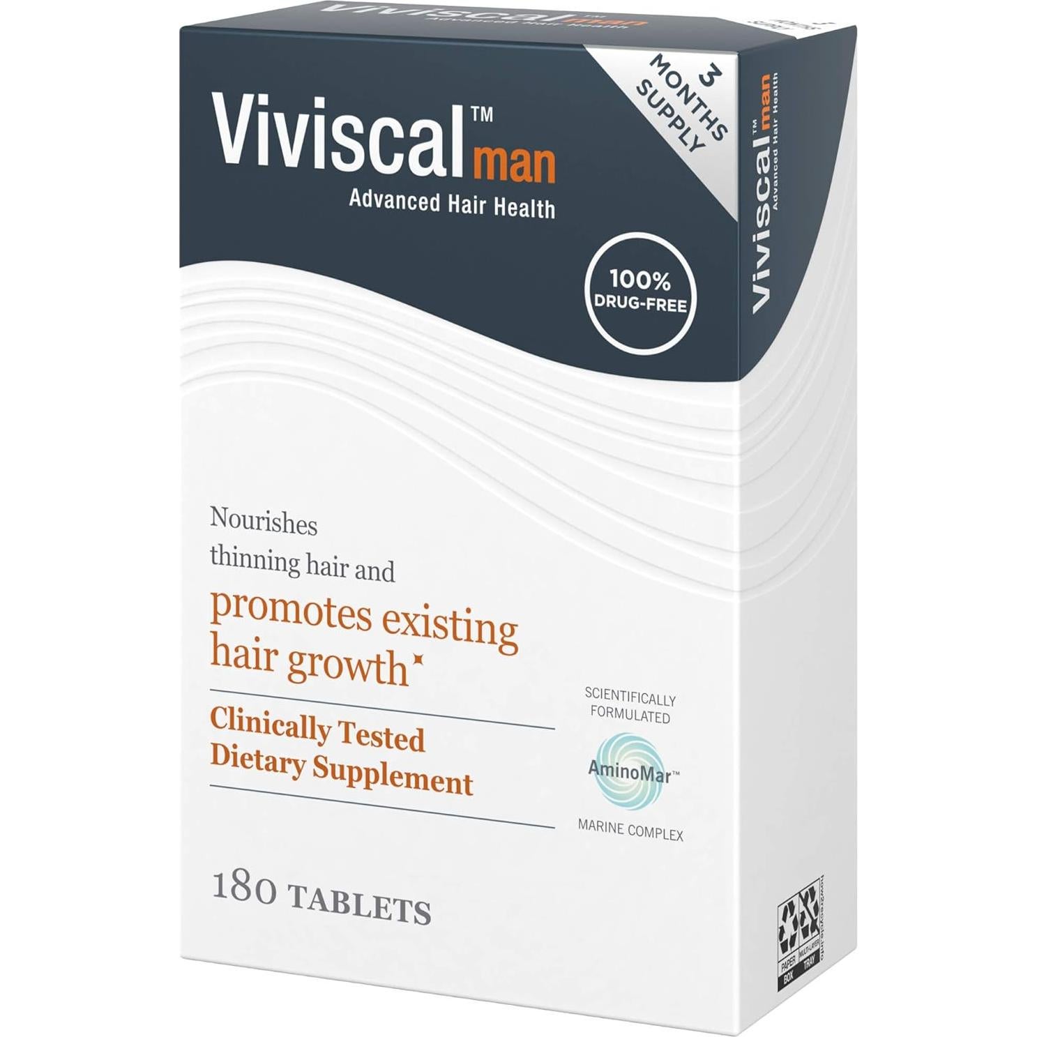Suplemento Crecimiento Cabello Viviscal Hombre 180 Tabletas