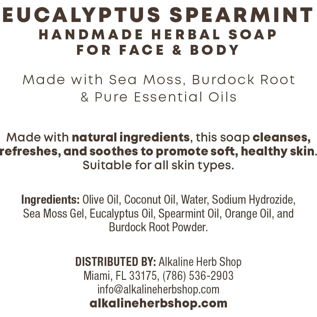 Jabón Natural Alkaline Herb Shop Musgo Marino Eucalipto 100g