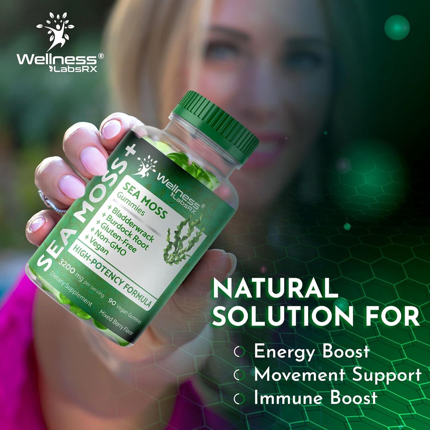 Gomitas de Musgo Marino WellnessLabsRx 3200mg 90 Unidades