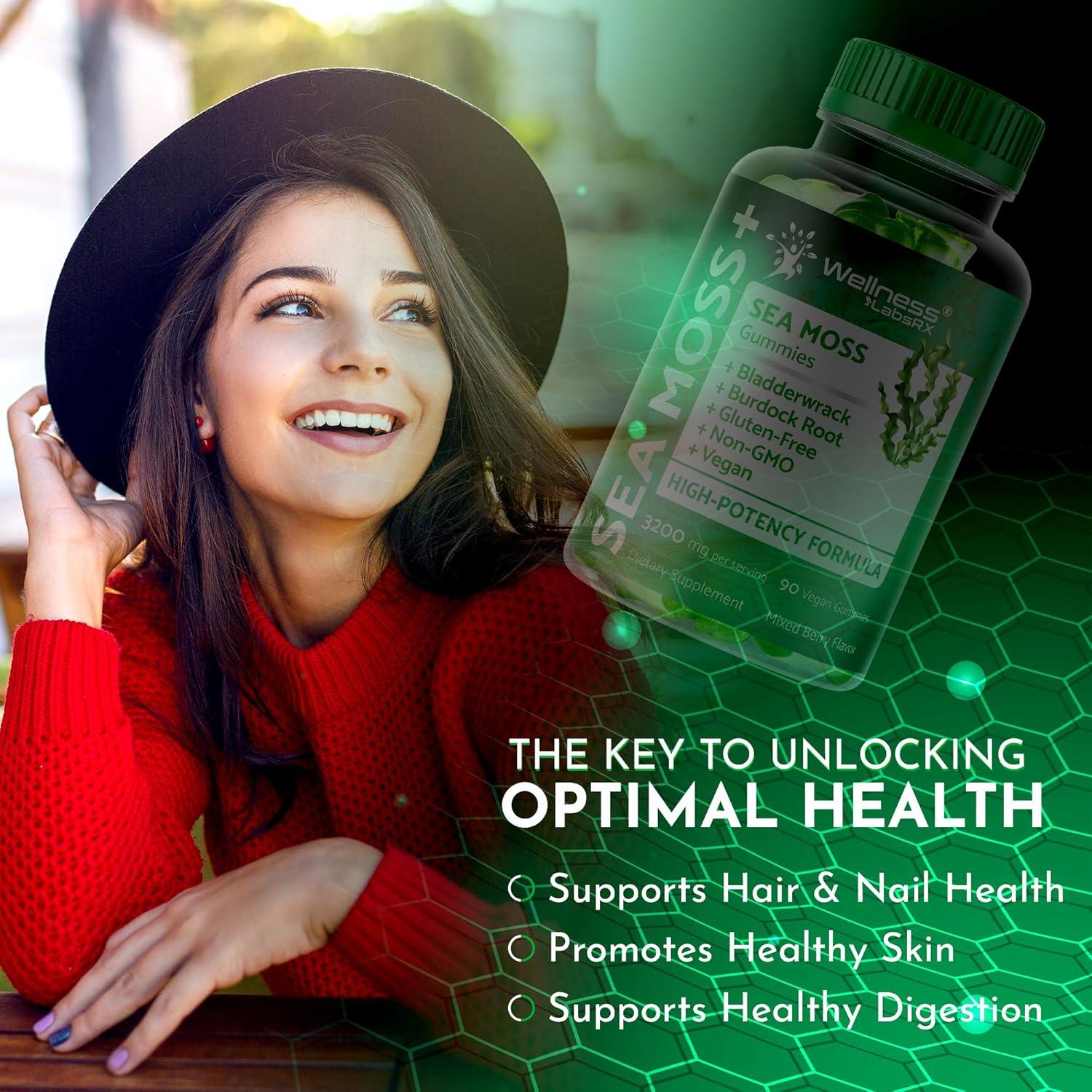 Gomitas de Musgo Marino WellnessLabsRx 3200mg 90 Unidades