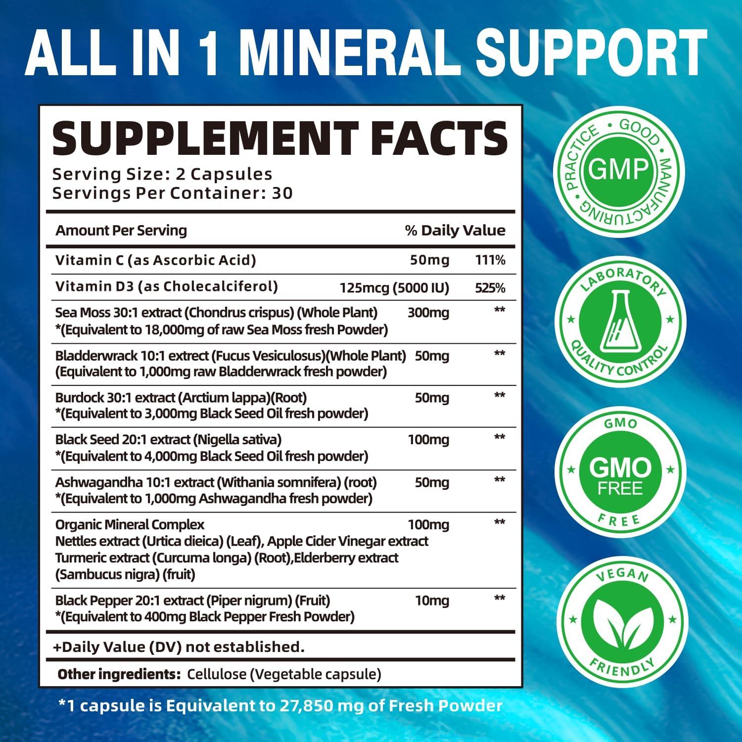 Cápsulas de Musgo Marino Fubienfit 60 Unidades - Superalimento