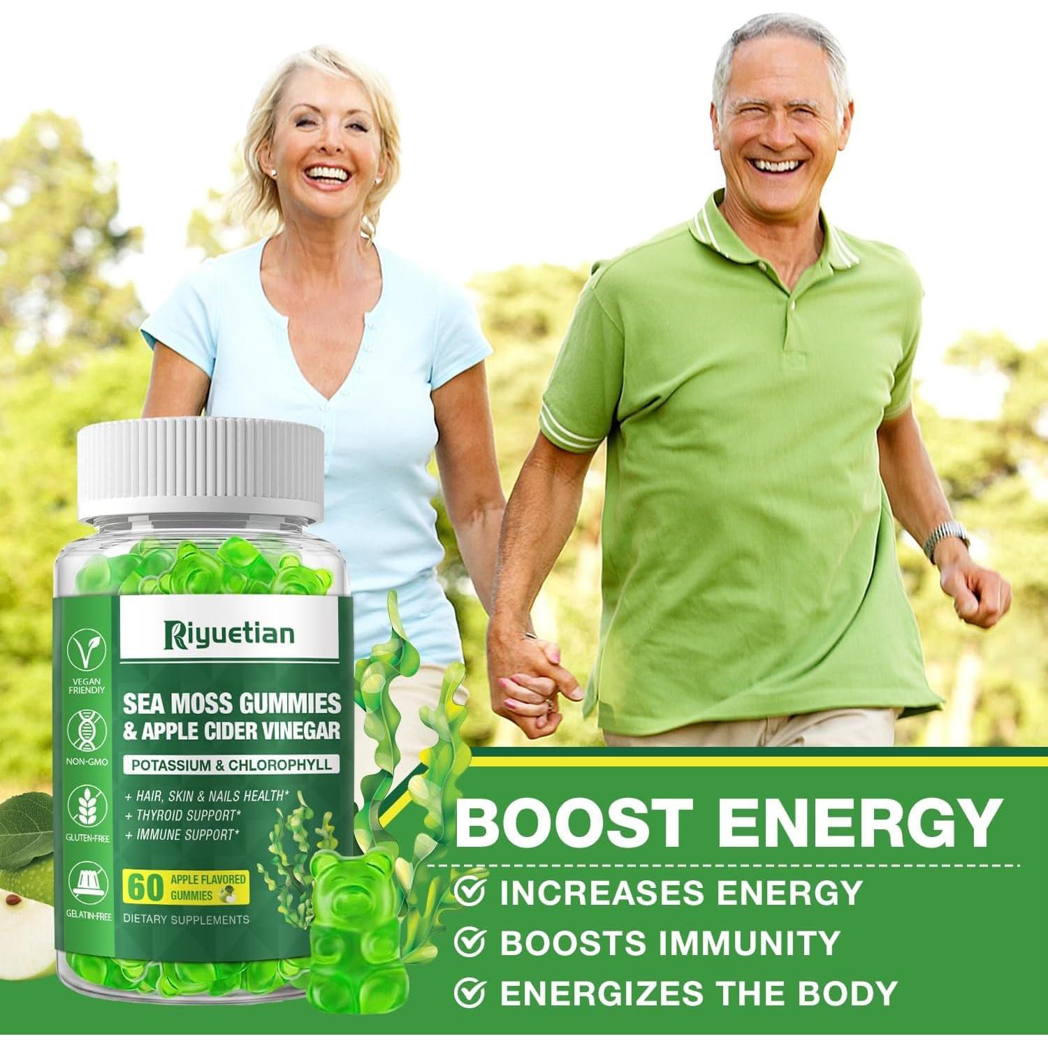 Gomitas de Musgo Marino Riyuetian 60 Unidades Sabor Manzana