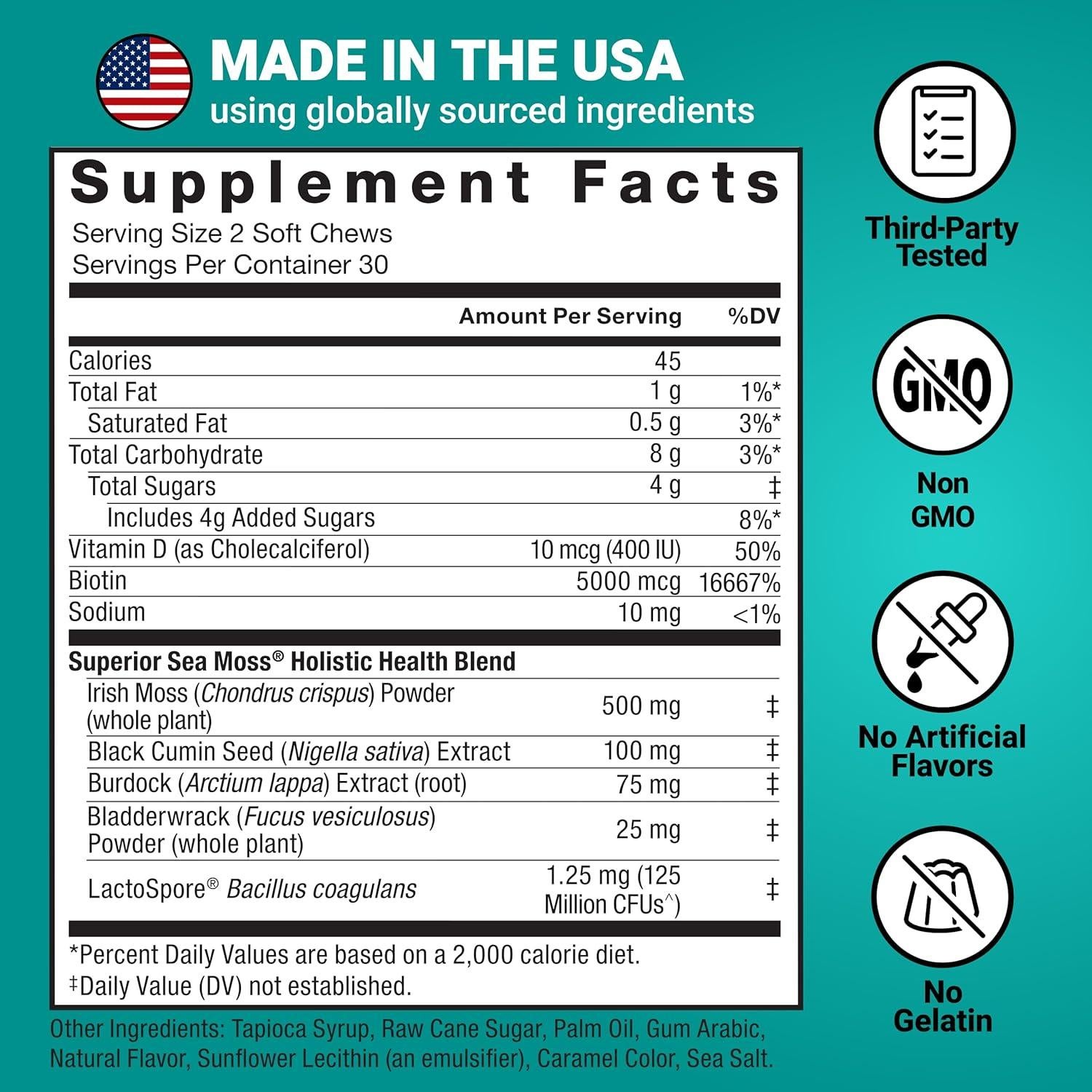 Gominolas Blandas FORCE FACTOR Musgo Marino 60 Unidades