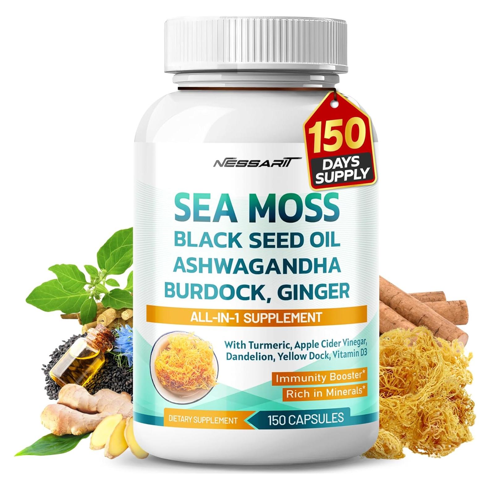 Suplemento de Musgo Marino Nessarit 150 Cápsulas 16 Ingredientes