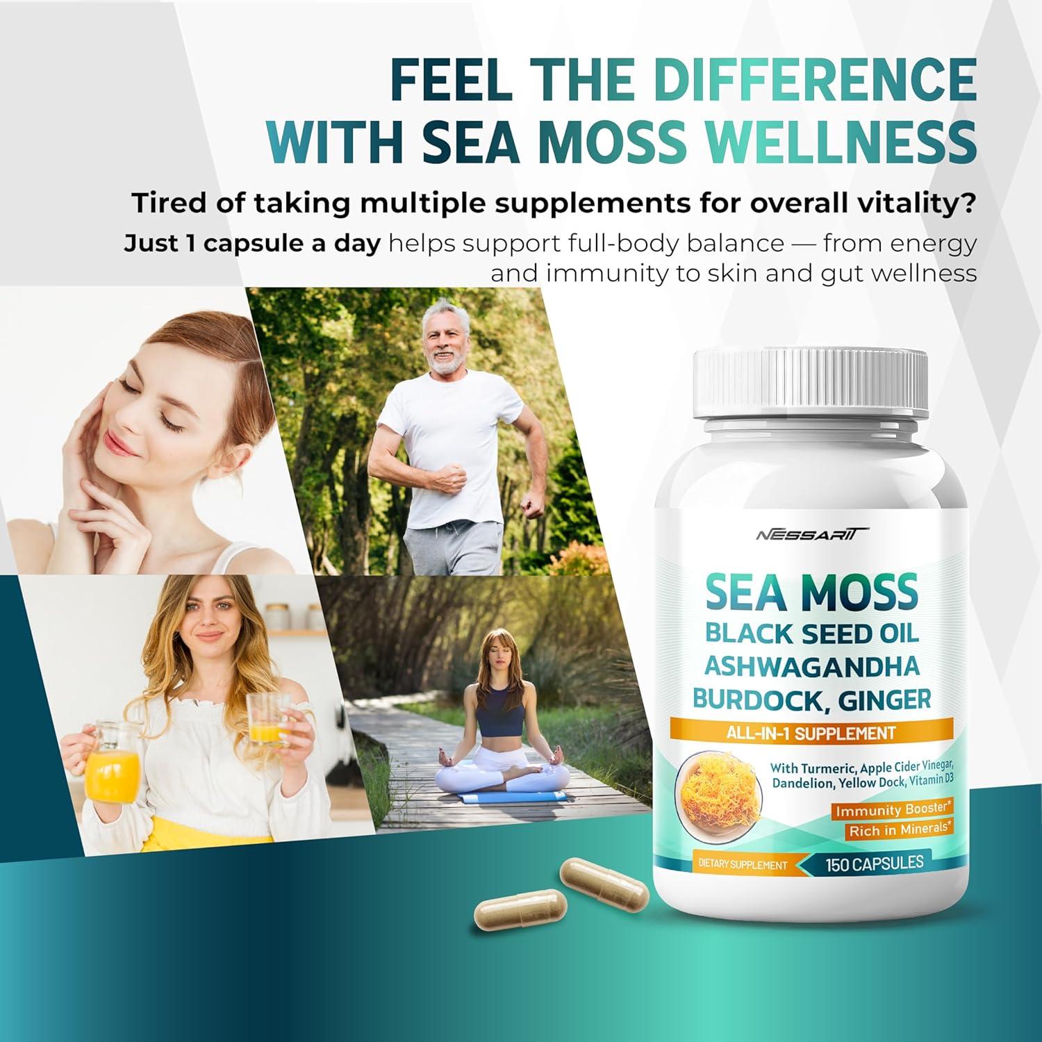 Suplemento de Musgo Marino Nessarit 150 Cápsulas 16 Ingredientes
