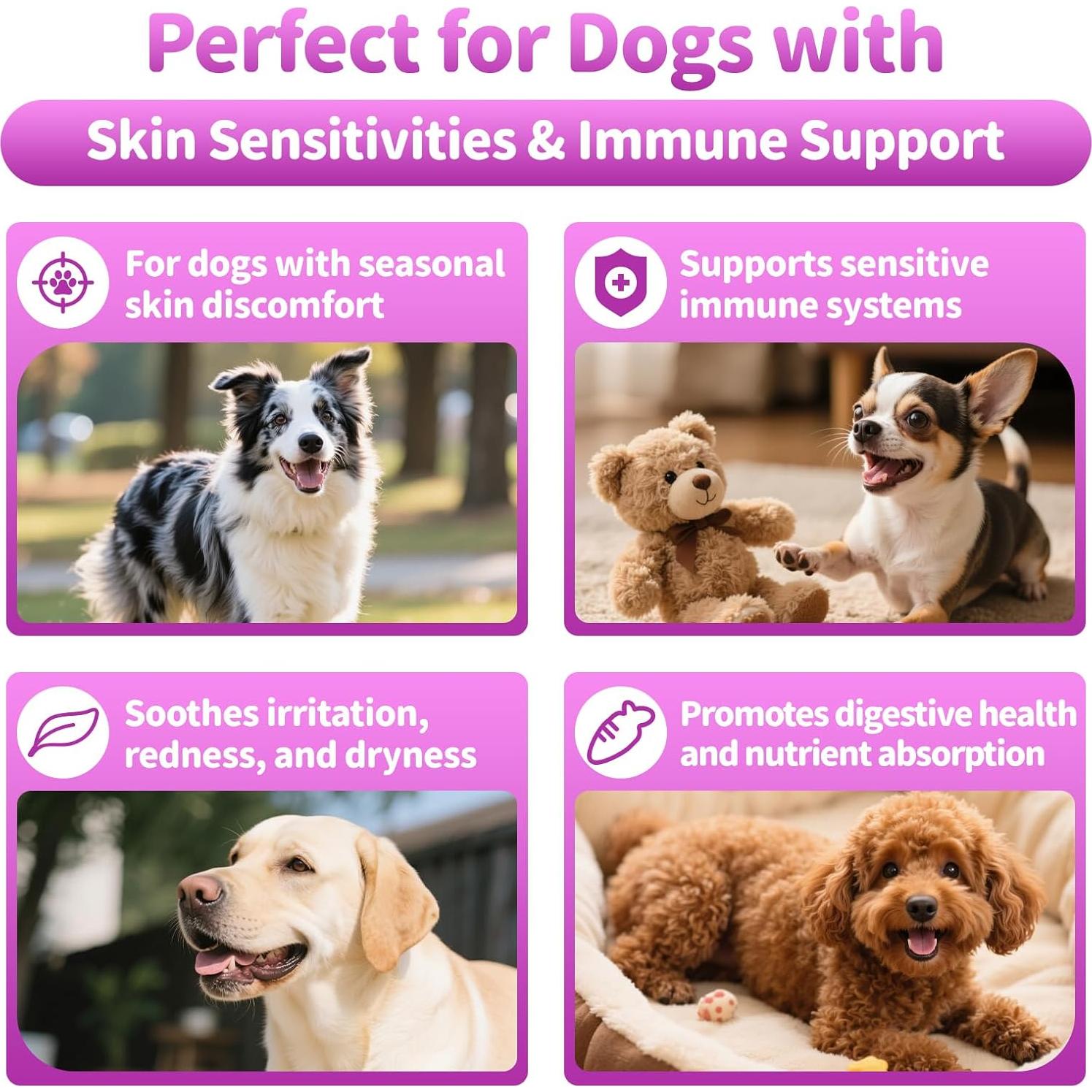 Masticables para Alergias en Perros POPPAW 90 Unidades Sabor Res