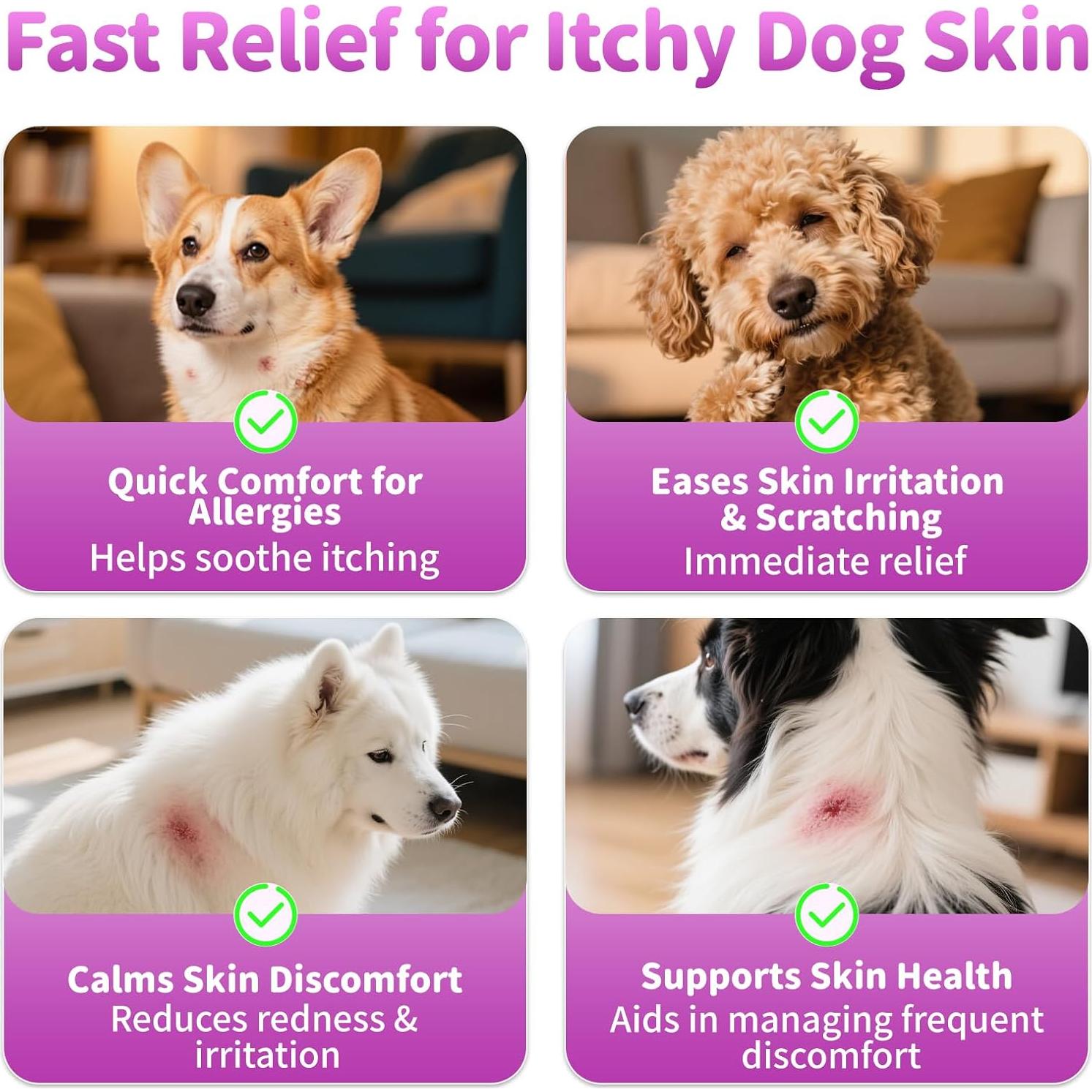 Masticables para Alergias en Perros POPPAW 90 Unidades Sabor Res