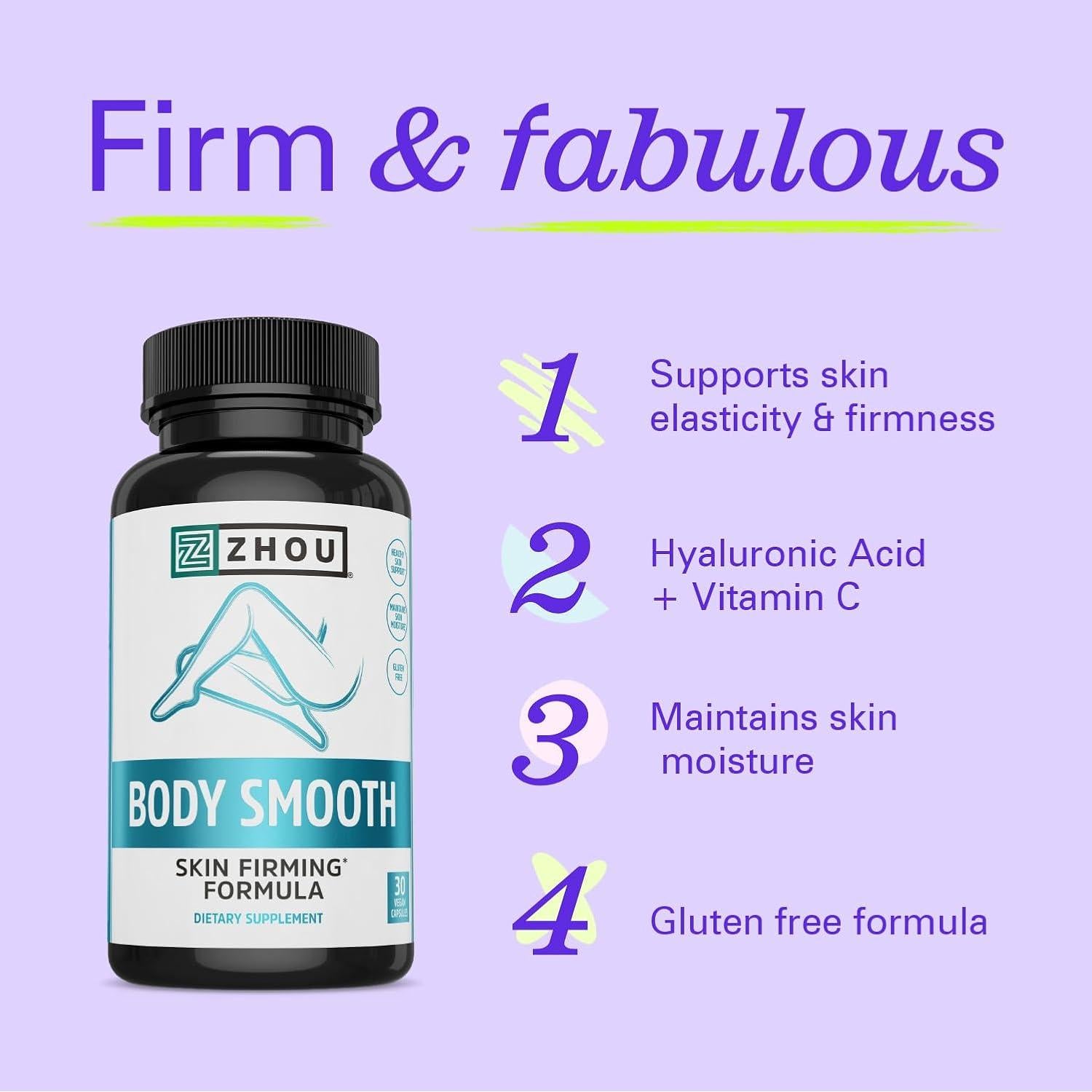 Zhou Body Smooth - Suplemento Anticelulitis 30 Cápsulas