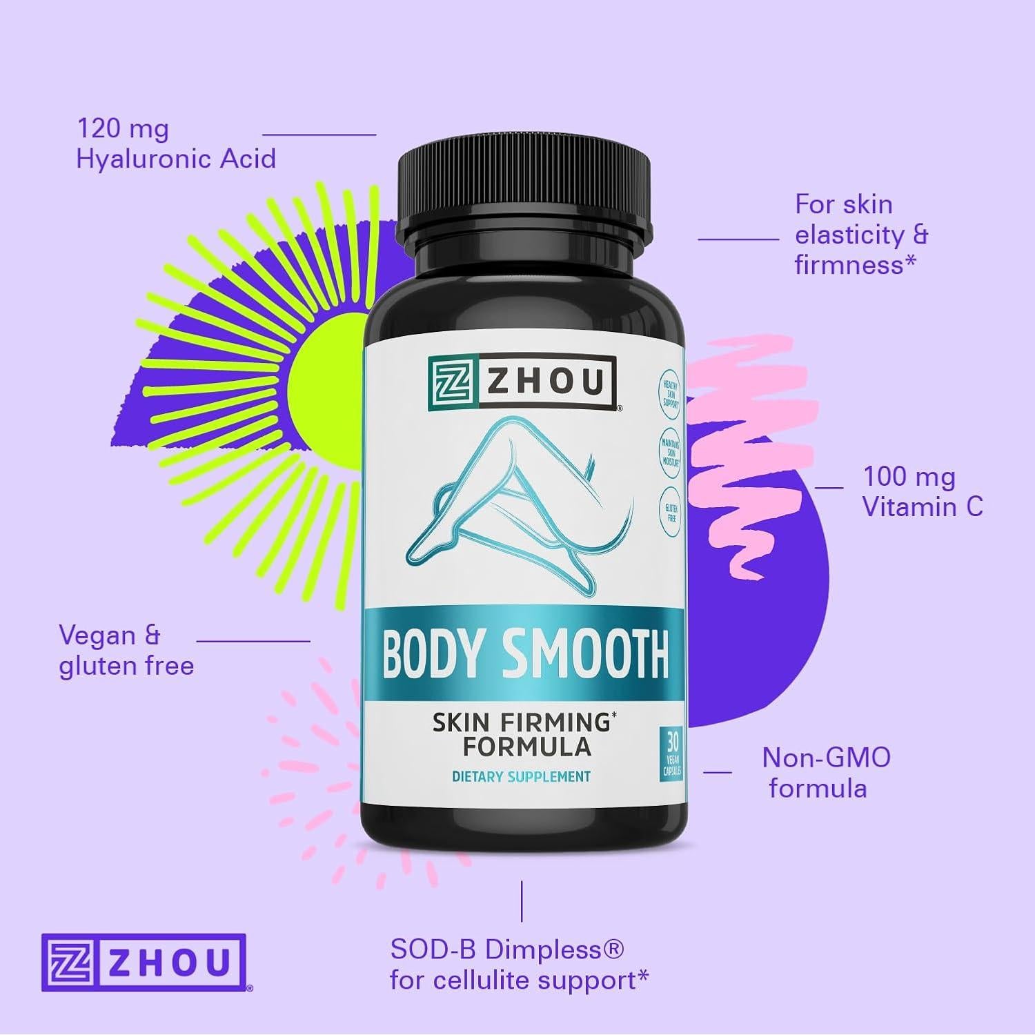 Zhou Body Smooth - Suplemento Anticelulitis 30 Cápsulas