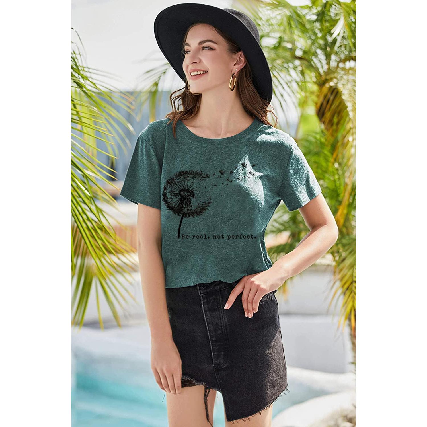 Camiseta Gráfica Calvin&Sally Mujeres Verde Diente de León XL