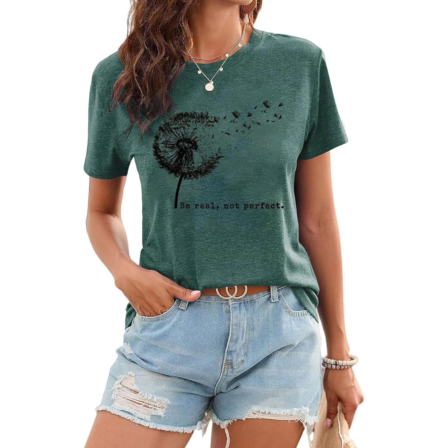 Camiseta Gráfica Calvin&Sally Mujeres Verde Diente de León XL