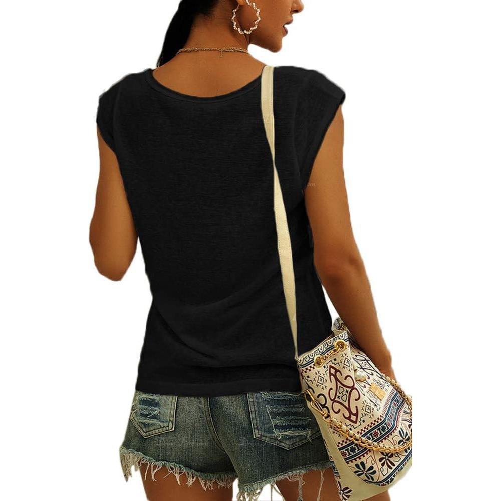 Camiseta de Manga Corta para Mujer Langwyqu Casual Ajuste Suelto