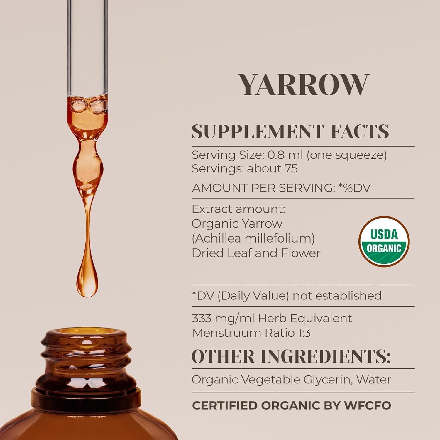 Extracto de Yarrow Orgánico Garden Organics 59.15 ml Sin Alcohol