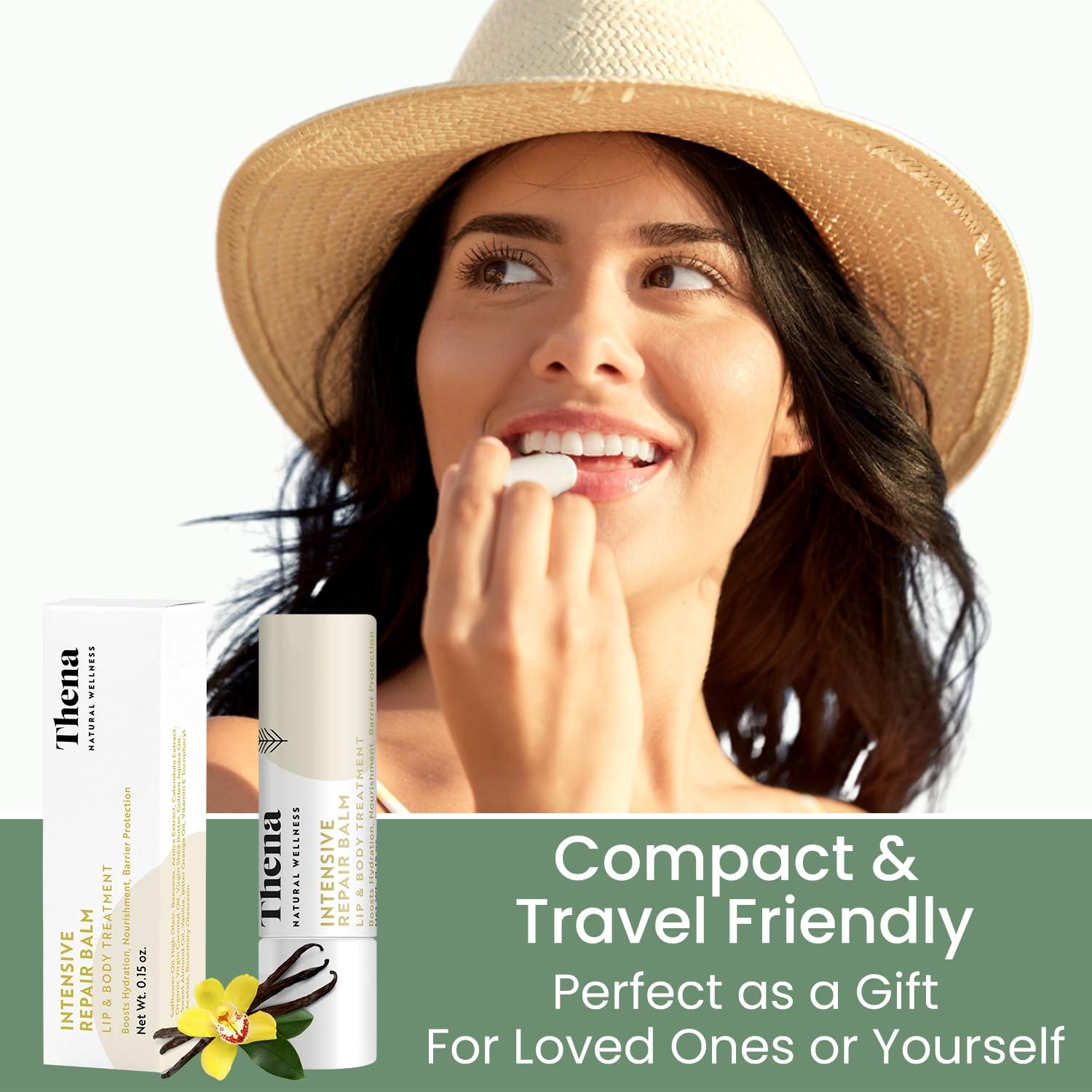 Bálsamo Labial Orgánico Thena 3 Pack Hidratante Vainilla