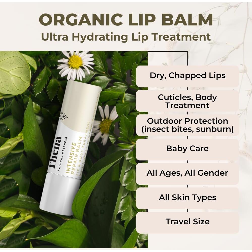 Bálsamo Labial Orgánico Thena 3 Pack Hidratante Vainilla