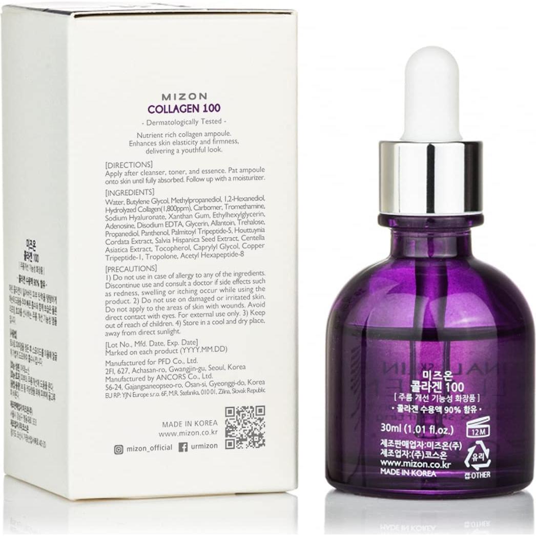 Ampollas MIZON Colágeno 100 + Ácido Hialurónico 100 10ml