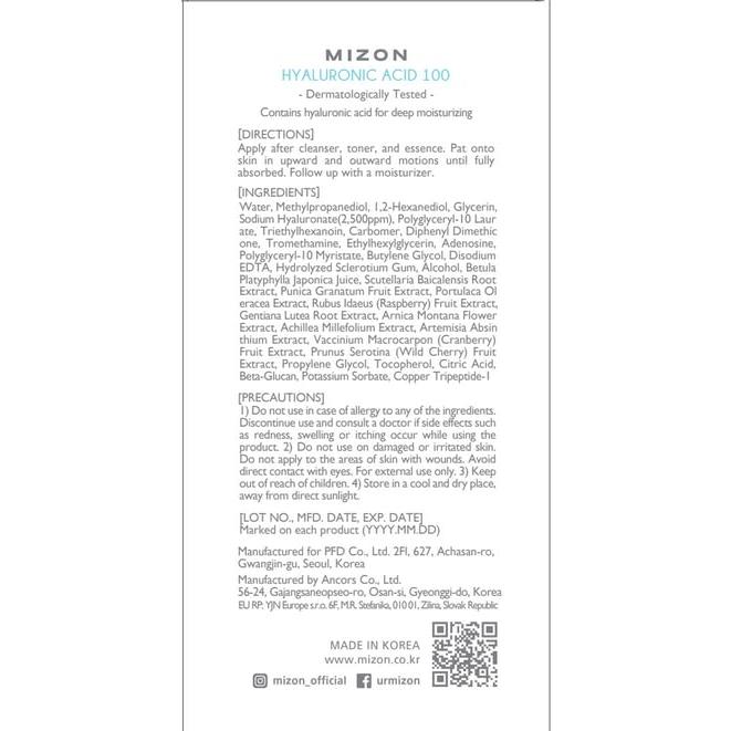 Ampollas MIZON Colágeno 100 + Ácido Hialurónico 100 10ml