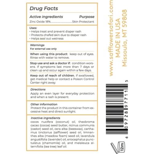 Bálsamo de Zinc Natural para Bebés Safflower Safari 109g