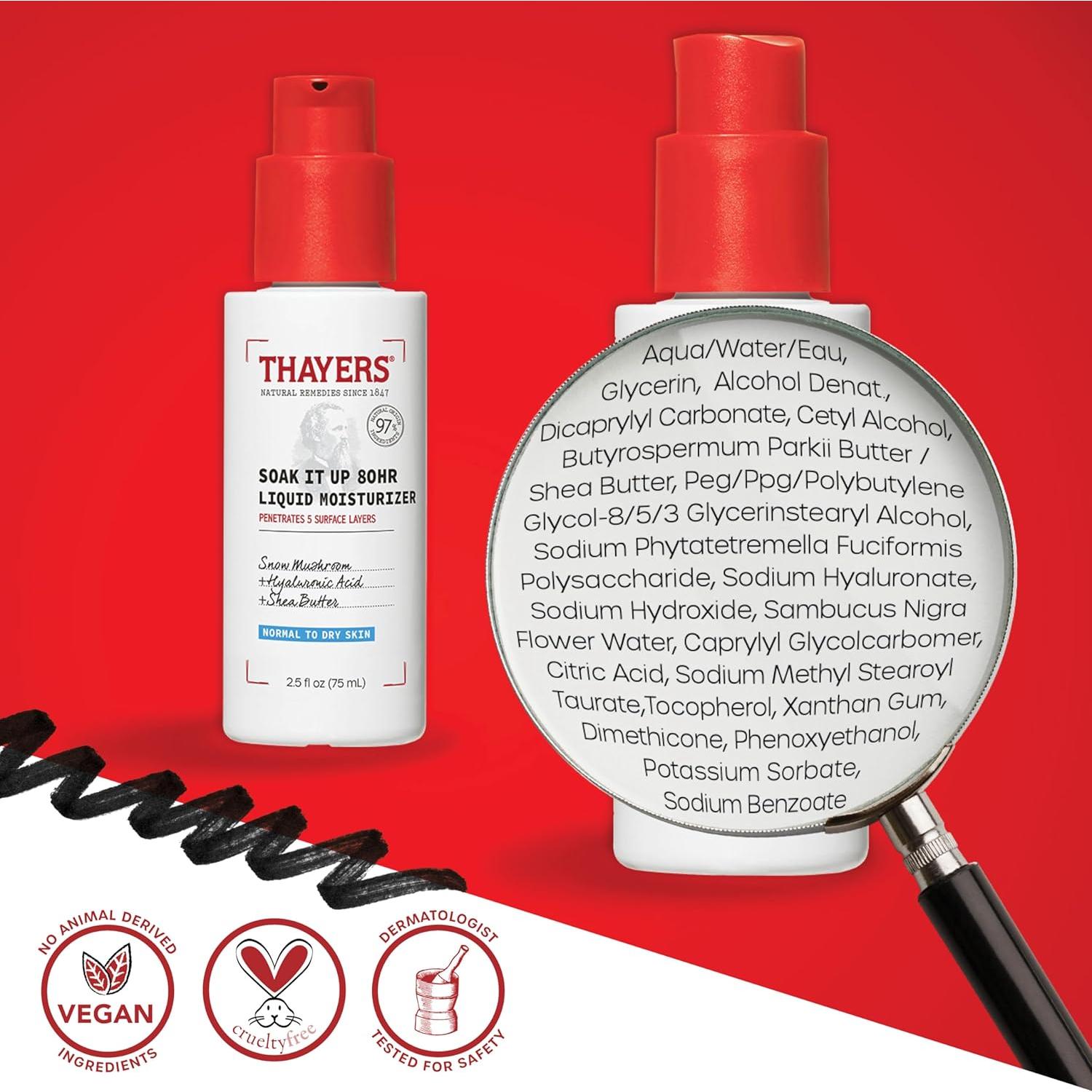 Hidratante Facial Thayers 80HR con Ácido Hialurónico 74.9 ml