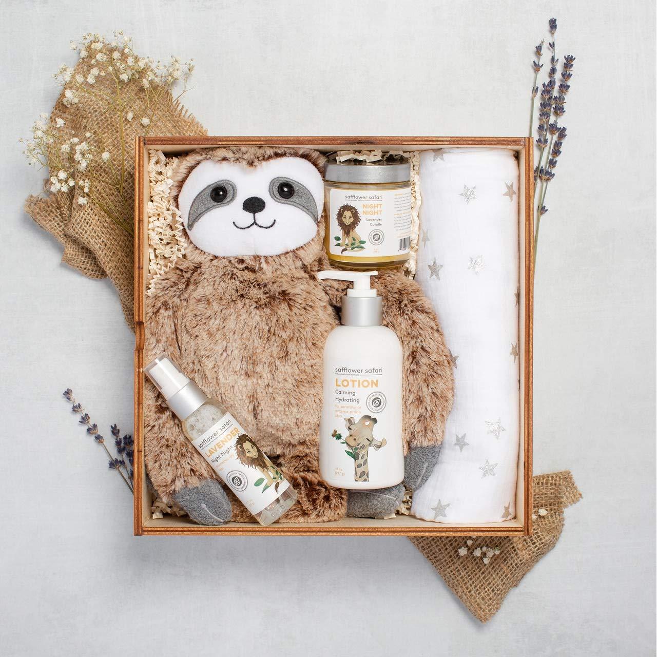 Caja de Recuerdos para Bebé Safflower Safari - Aromaterapia y Manta Orgánica