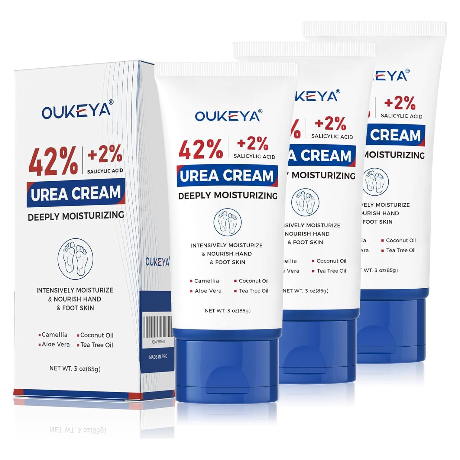 Crema de Urea OUKEYA 42% con 2% Ácido Salicílico - 3 Tubos 85g