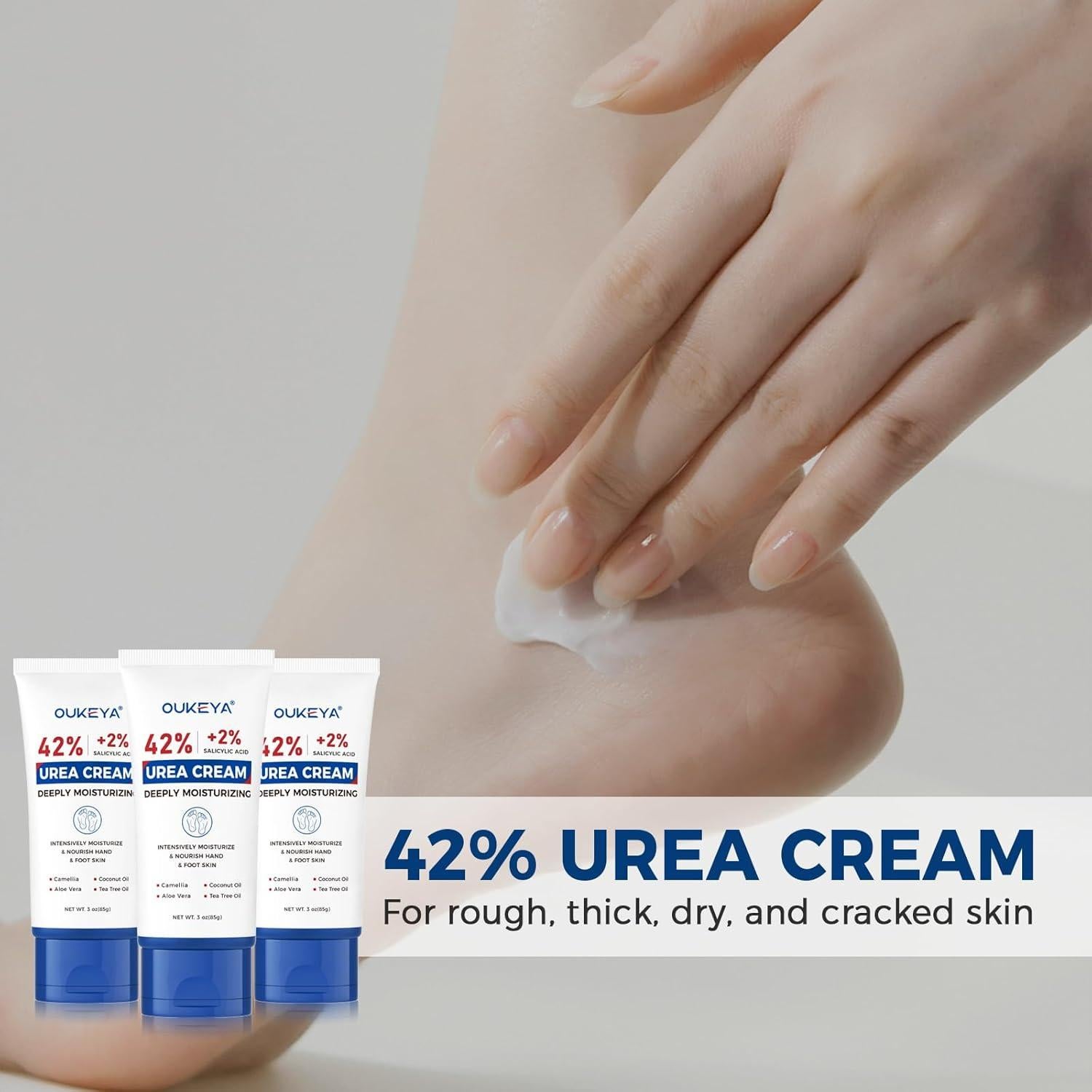 Crema de Urea OUKEYA 42% con 2% Ácido Salicílico - 3 Tubos 85g