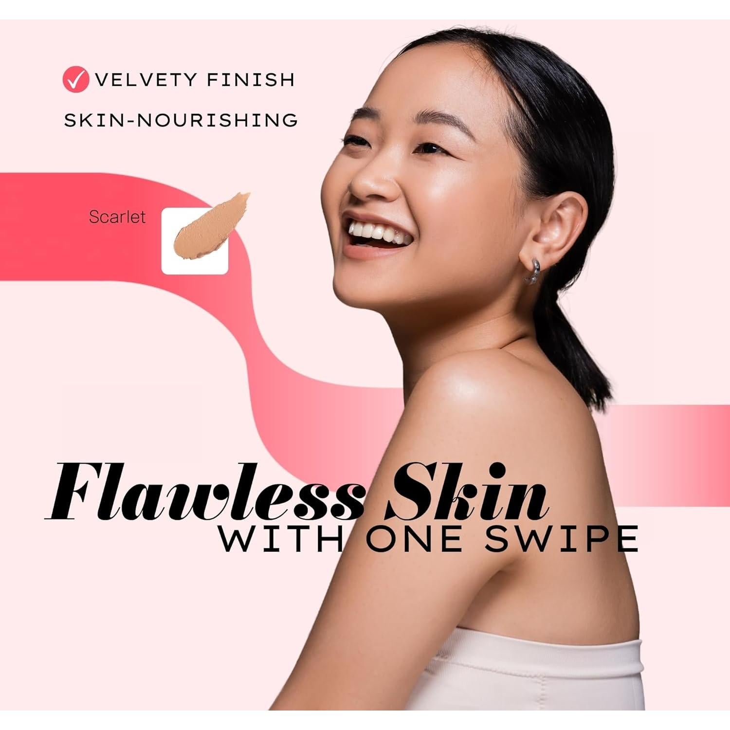 Base en Barra Younique Touch Escarlata - Cobertura Completa y Cuidado de Piel