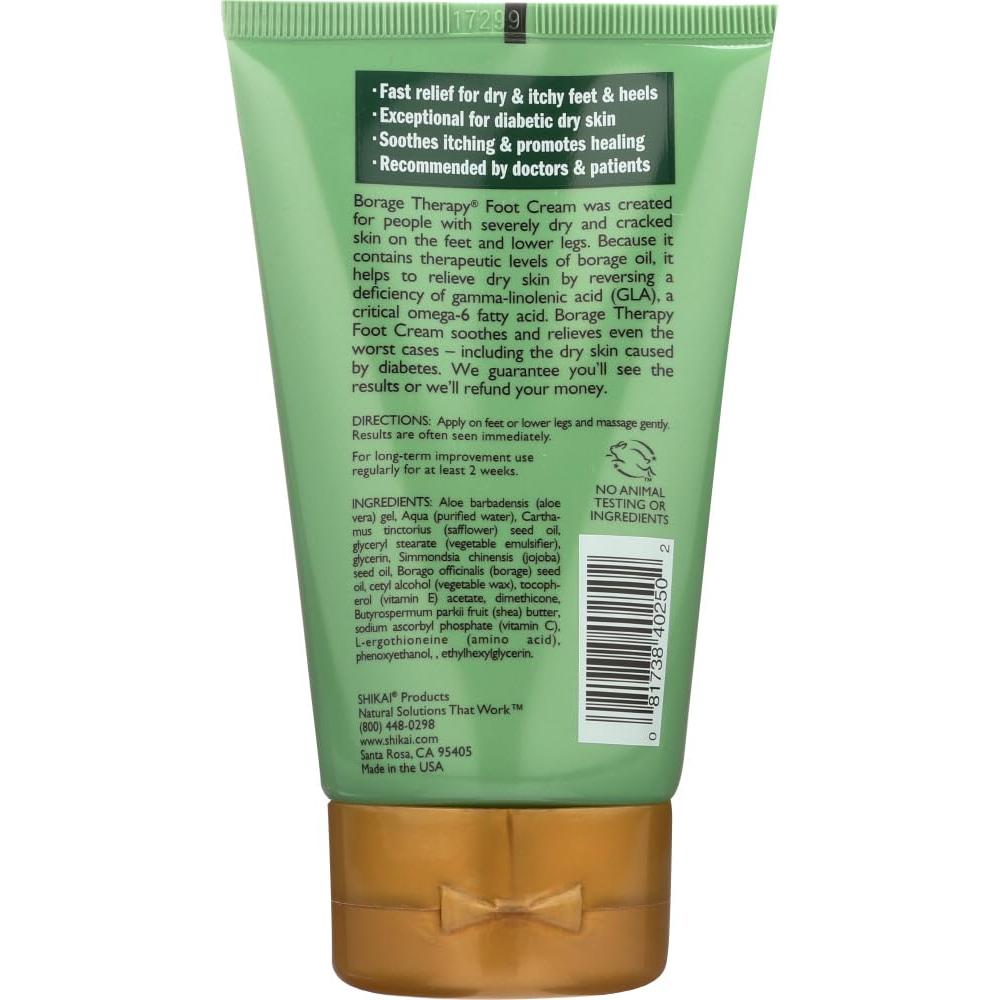 Crema para Pies Shikai Borage 125 ml Hidratación Sin Fragancia