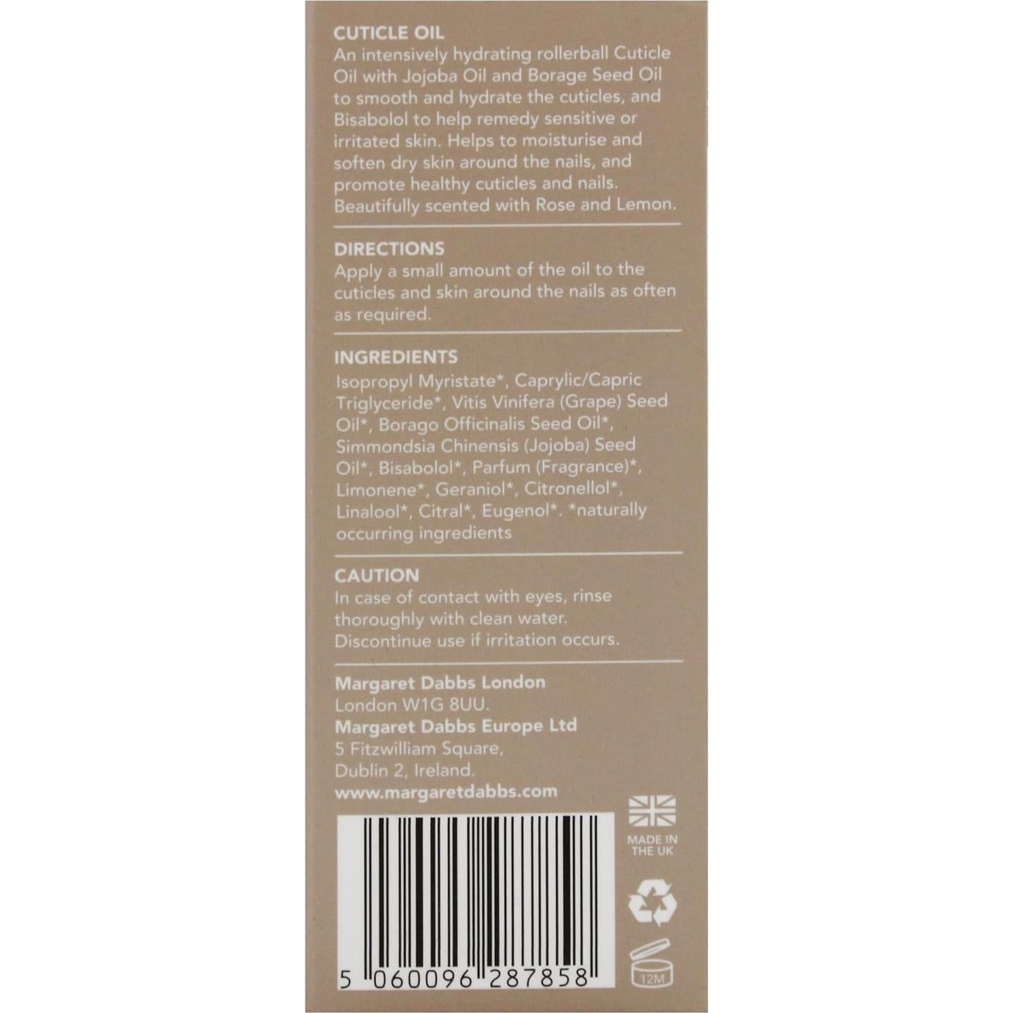 Aceite Puro para Cutículas Margaret Dabbs 10ml - Hidratante Vegano