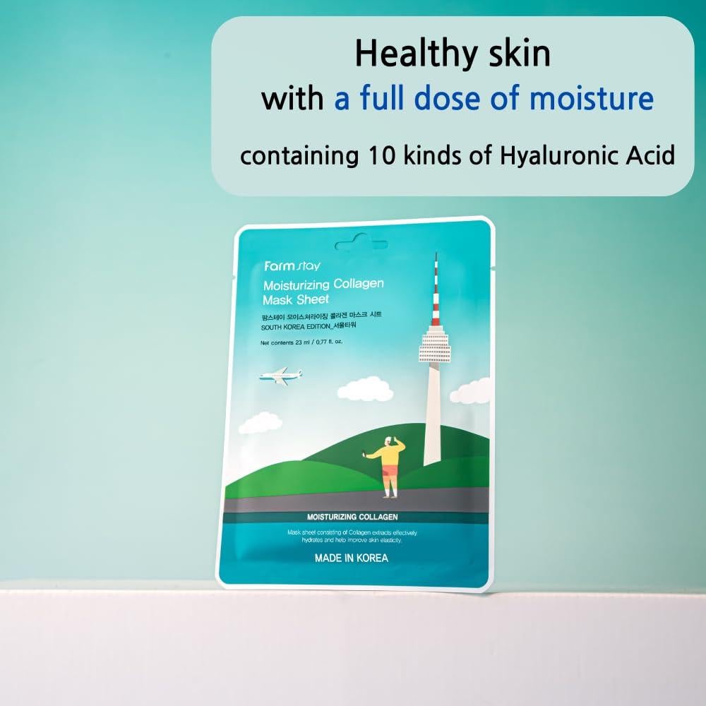 Paquete de 12 Máscaras Faciales Farmstay - Hidratantes y Nutritivas