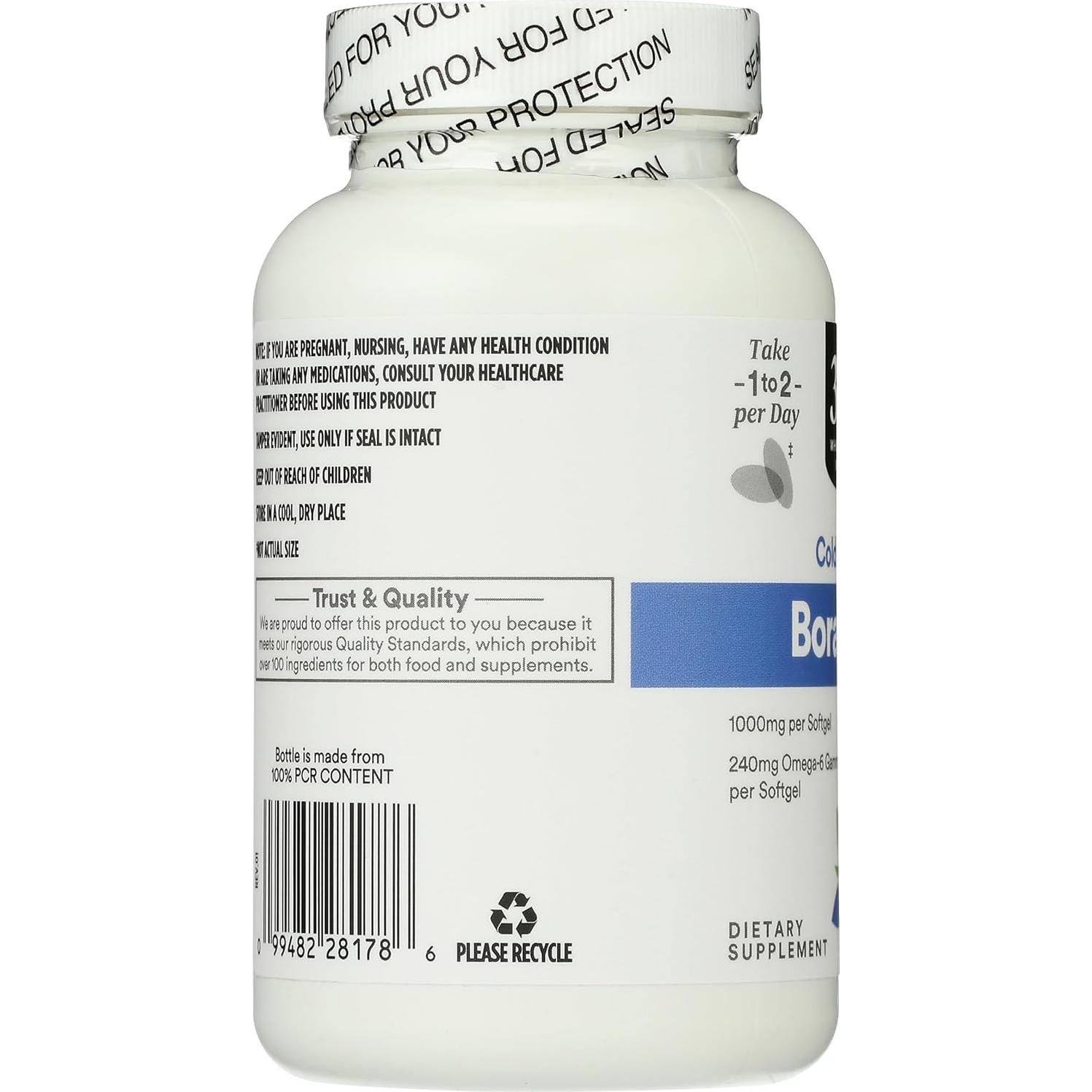 Aceite de Borraja 365 Whole Foods 90 Cápsulas Omega-6 GLA