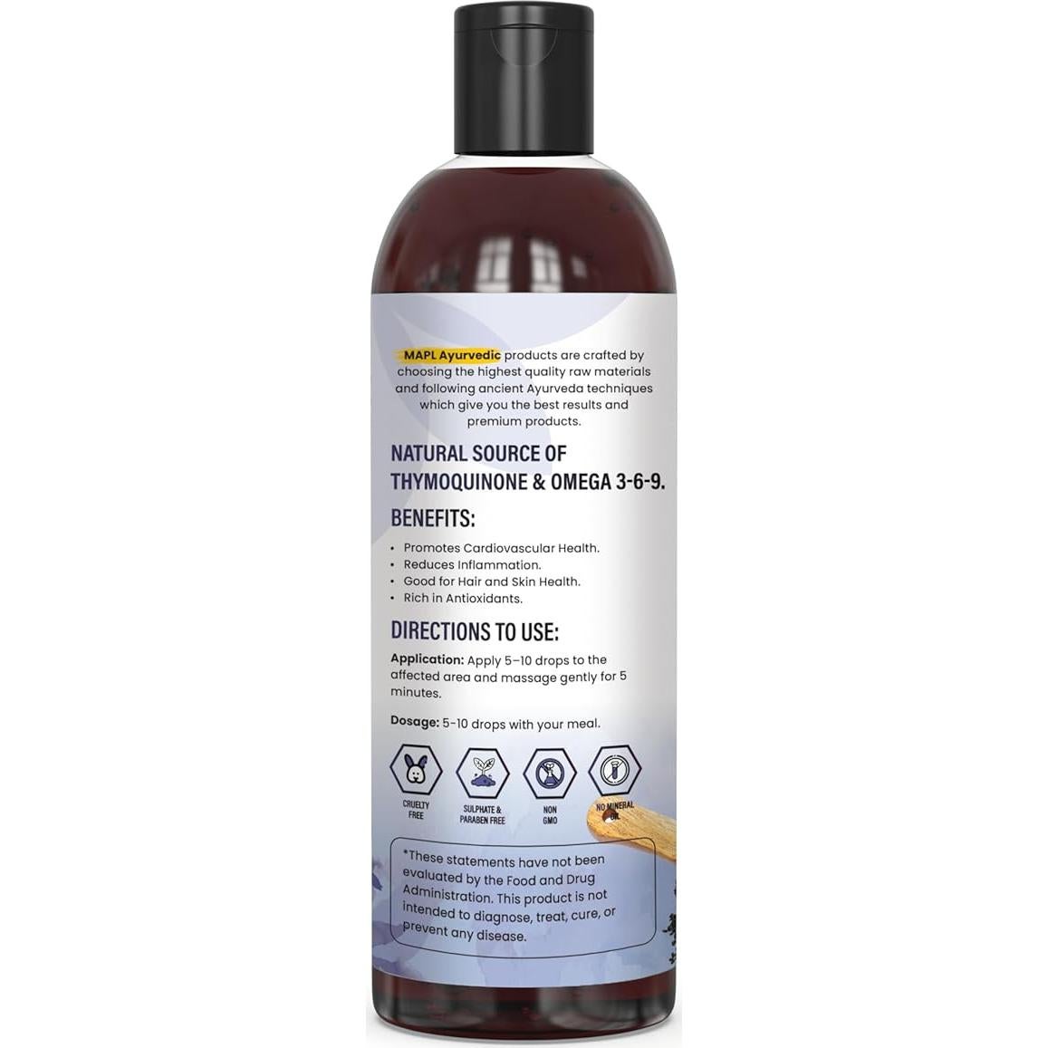Aceite de Semilla Negra Orgánico MAPL 200ml Prensado en Frío