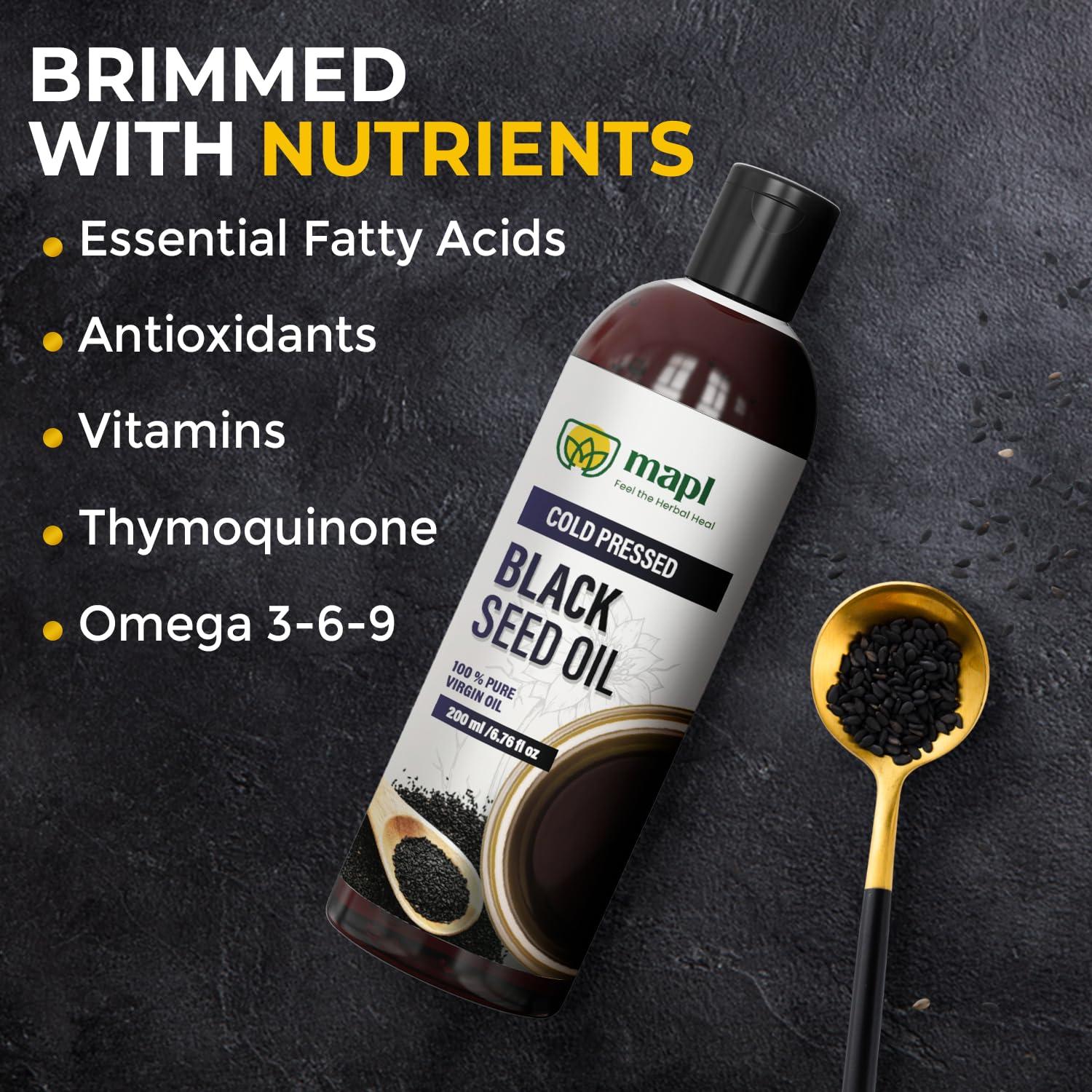 Aceite de Semilla Negra Orgánico MAPL 200ml Prensado en Frío