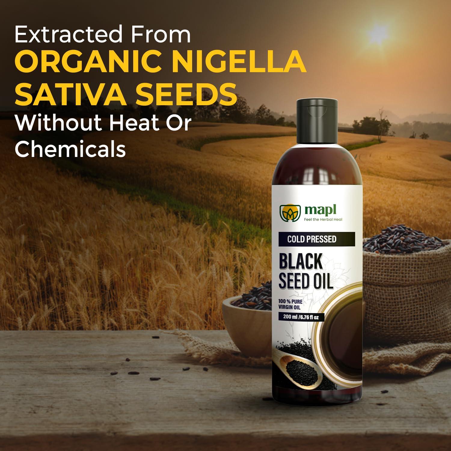 Aceite de Semilla Negra Orgánico MAPL 200ml Prensado en Frío