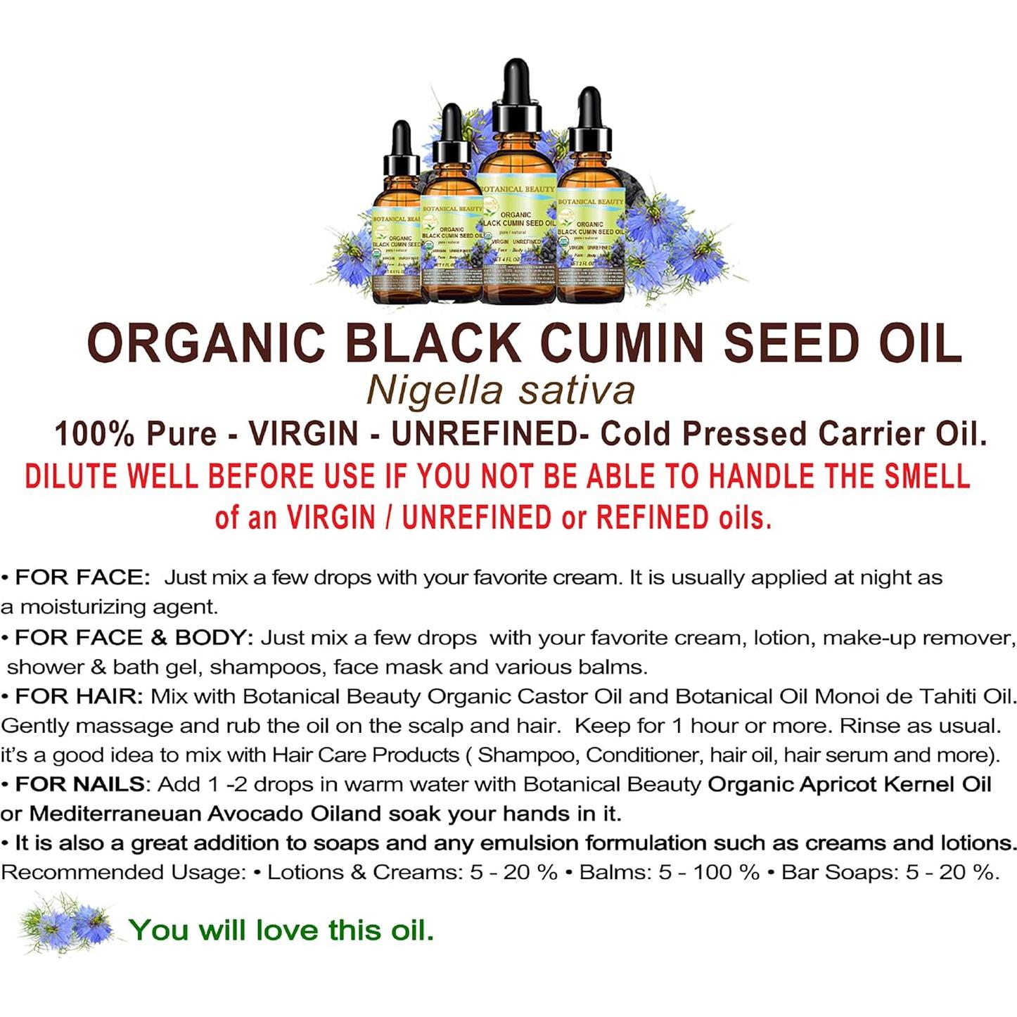 Aceite de Semilla de Comino Negro Orgánico Botanical Beauty 60 ml
