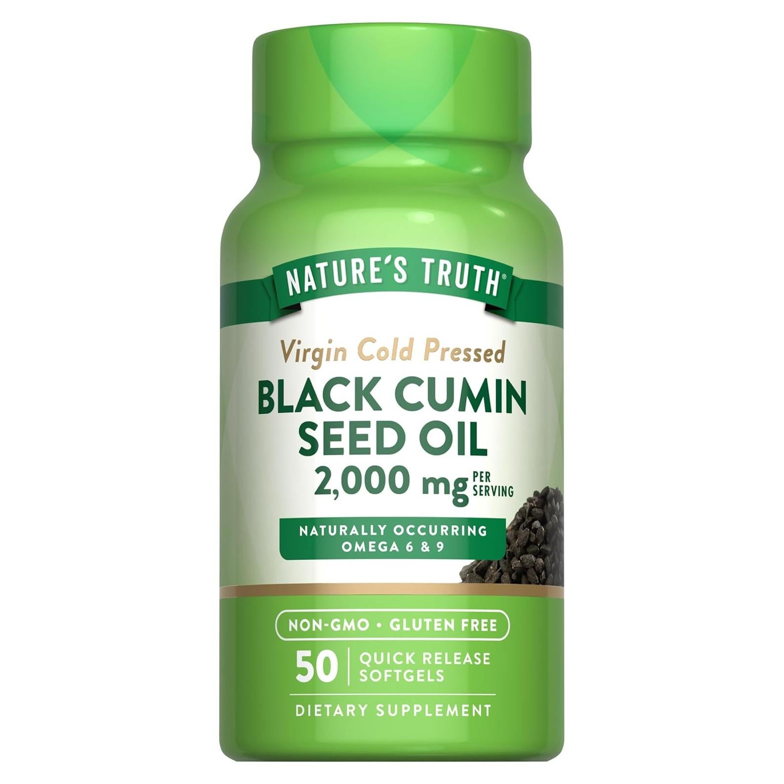 Aceite de Semilla de Comino Negro Nature's Truth 2000 mg 50 Gelatinas