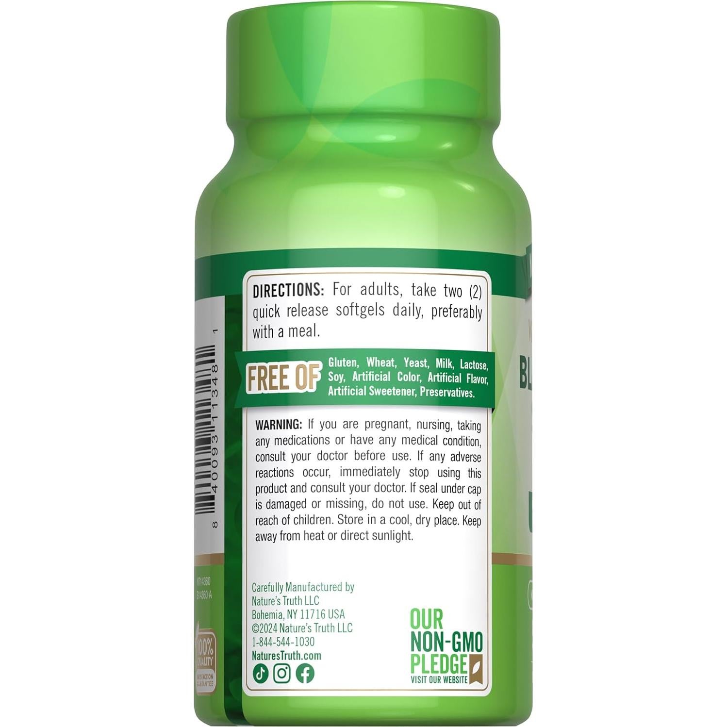 Aceite de Semilla de Comino Negro Nature's Truth 2000 mg 50 Gelatinas