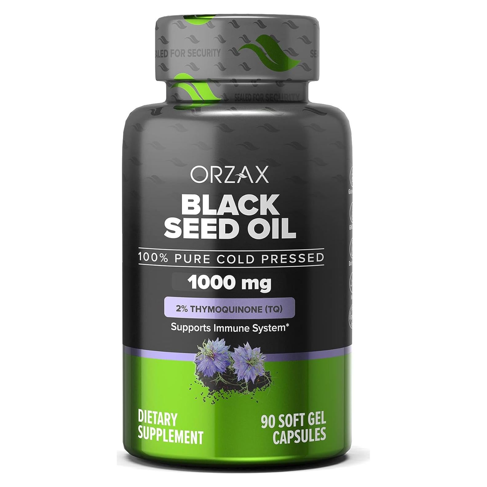 Aceite de Semilla Negra Orzax 1000 mg - 90 Cápsulas Blandas