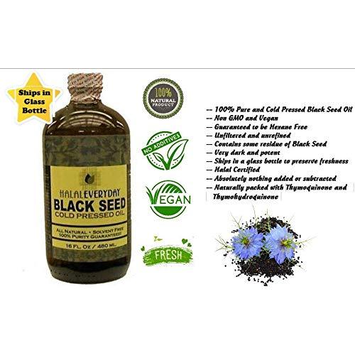 Aceite de Semilla Negra Halal 100% Puro 473 ml Prensado en Frío
