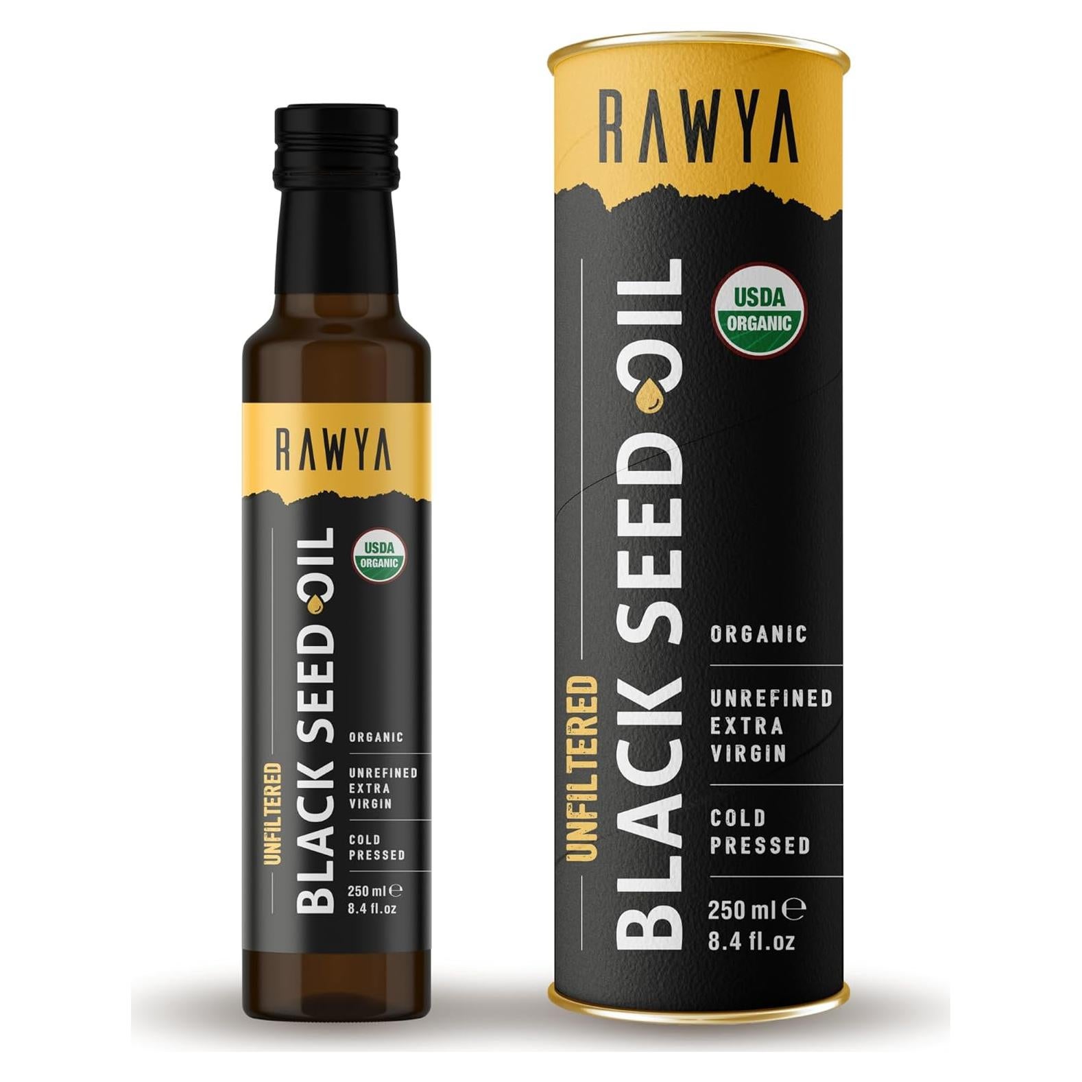 Aceite de Semilla de Negro Rawya 248 ml Orgánico Prensado en Frío