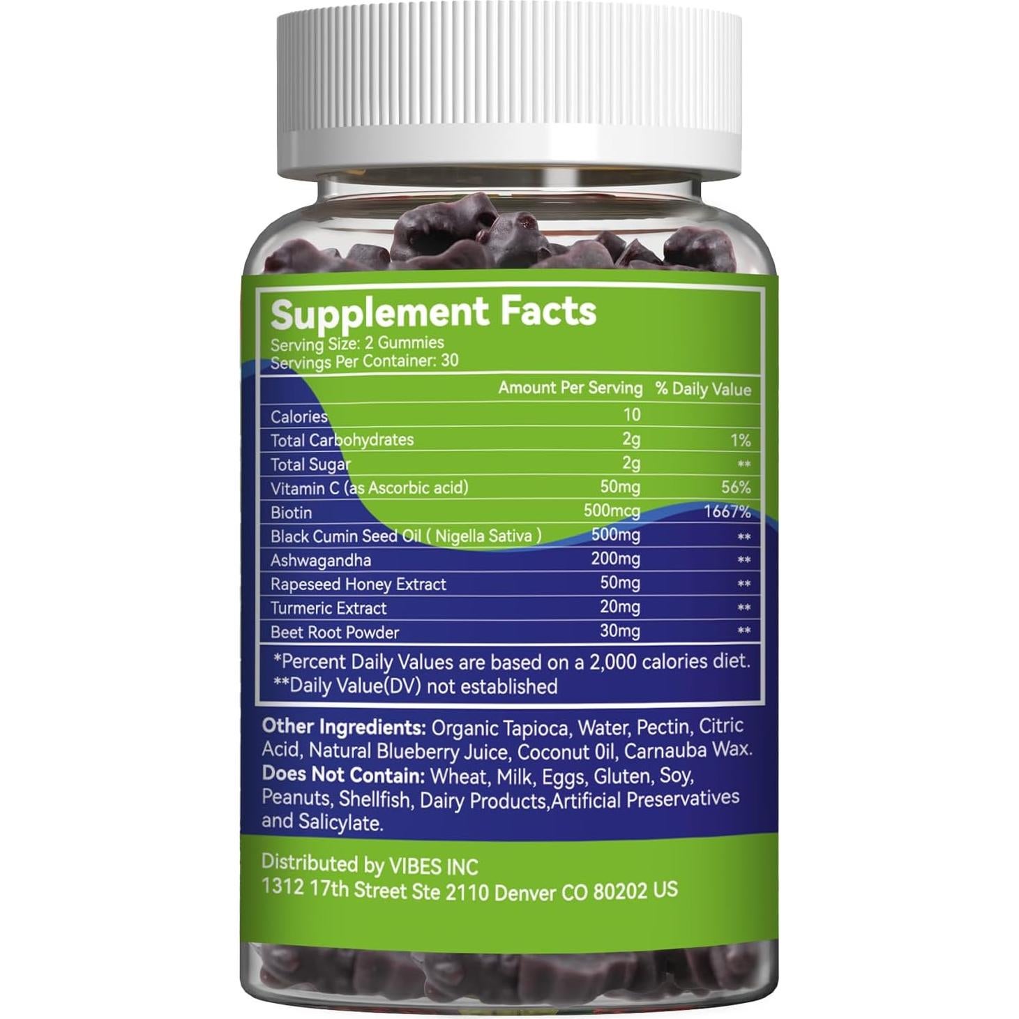 Gomitas Veganas de Aceite de Semilla Negra SmildeHeal 60 Unidades