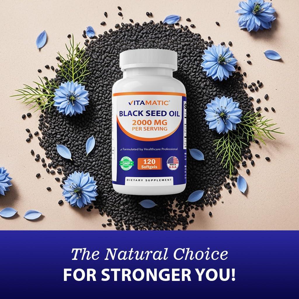 Cápsulas de Aceite de Semilla Negra Vitamatic 2000 mg - 120 Gelatinas